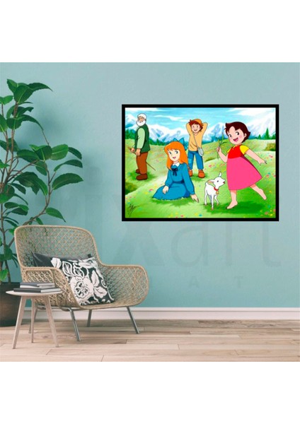 Heidi ve Arkadaşları PixArt Sanat Elmas Mozaik Tablo Diamond Türkiye 50*38