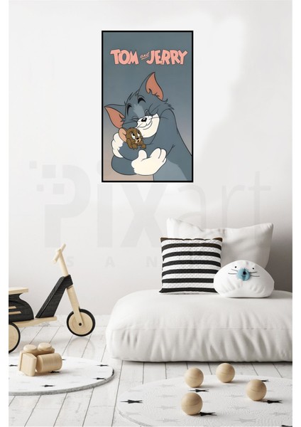 Tom ve Jerry PixArt Sanat Elmas Mozaik Tablo Diamond Türkiye 48*60