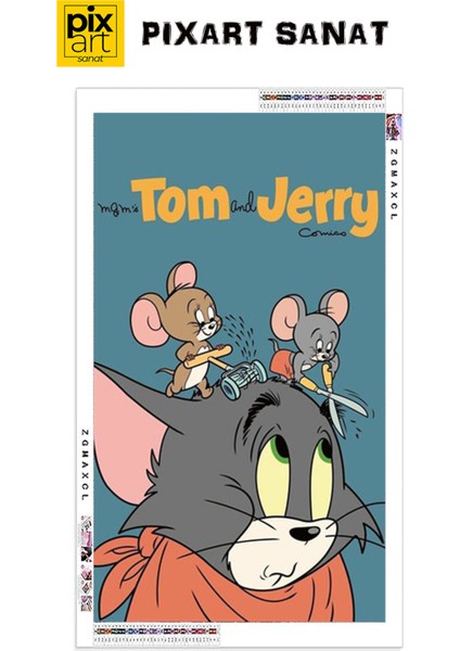 Tom ve Jerry Poster PixArt Sanat Elmas Mozaik Tablo Diamond Türkiye 40*60