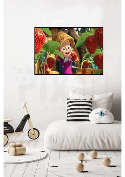 Maya ve Çilek Tarlası PixArt Sanat Elmas Mozaik Tablo Diamond Türkiye 50*25