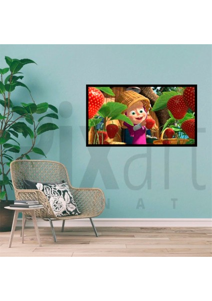 Maya ve Çilek Tarlası PixArt Sanat Elmas Mozaik Tablo Diamond Türkiye 50*25