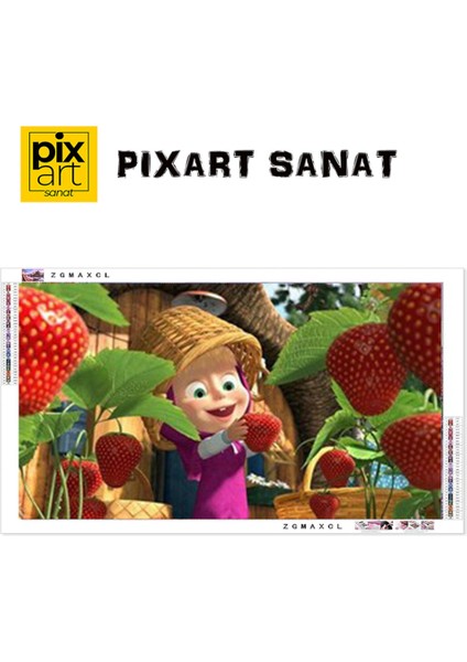 Maya ve Çilek Tarlası PixArt Sanat Elmas Mozaik Tablo Diamond Türkiye 50*25