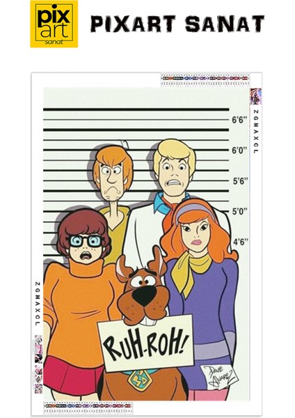 Scooby Doo PixArt Sanat Elmas Mozaik Tablo Diamond Türkiye 35*45