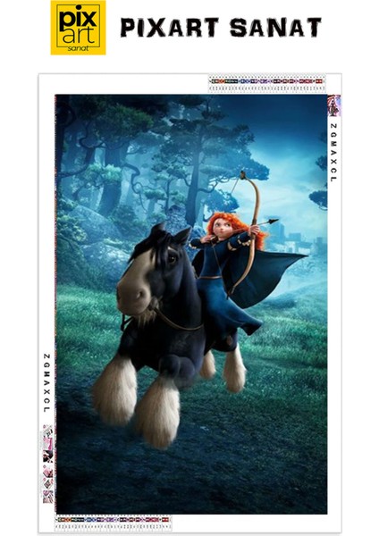 Brave ve Atı PixArt Sanat Elmas Mozaik Tablo Diamond Türkiye 40*60
