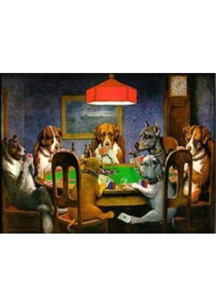 Poker Oynayan Köpekler PixArt Sanat Elmas Mozaik Tablo Diamond Türkiye 85*60