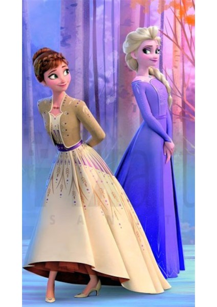 Frozen Elsa ve Anna PixArt Sanat Elmas Mozaik Tablo Diamond Türkiye 40*60