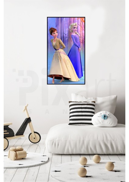Frozen Elsa ve Anna PixArt Sanat Elmas Mozaik Tablo Diamond Türkiye 40*60