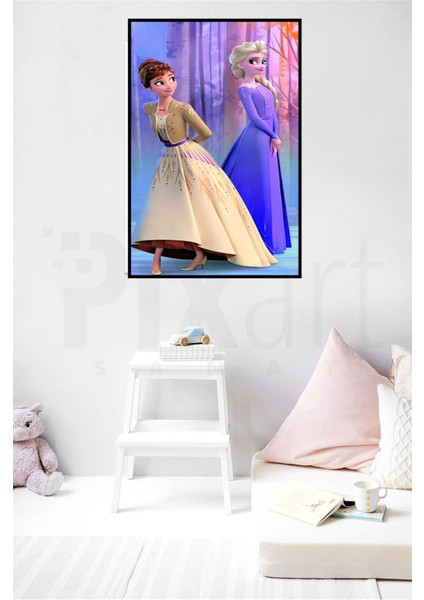 Frozen Elsa ve Anna PixArt Sanat Elmas Mozaik Tablo Diamond Türkiye 40*60