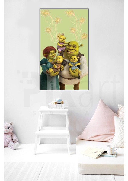 Shrek ve Ailesi PixArt Sanat Elmas Mozaik Tablo Diamond Türkiye 40*60