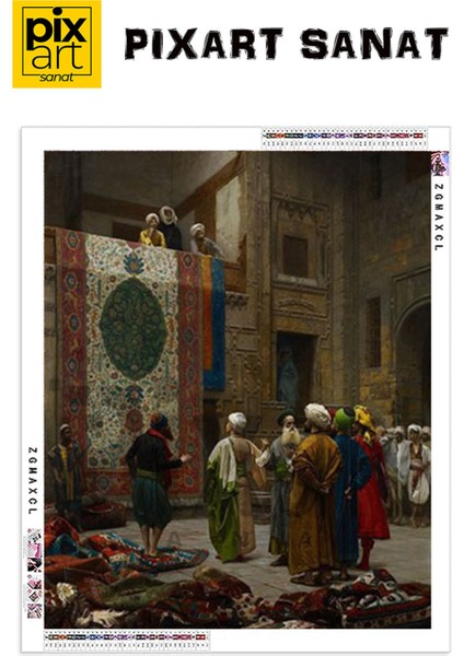 Jean Leon Gerome Halı Tüccarı PixArt Sanat Elmas Mozaik Tablo Diamond Türkiye 46*58 fırsatları