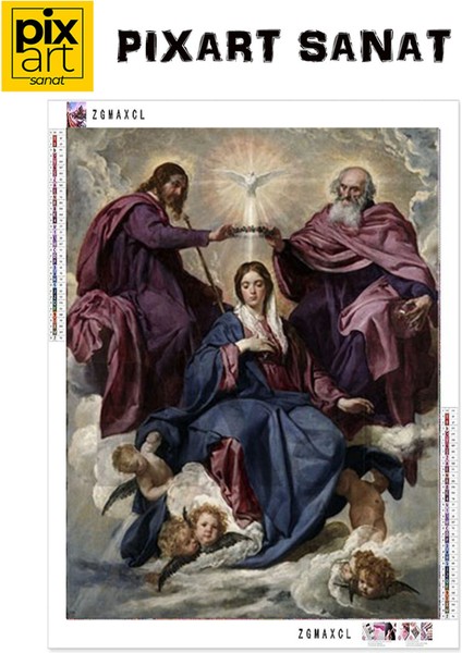 Diego Velázquez Bkire'nin Tac Giyme Toreni 43 x 58 Elmas Mozaik Tablo