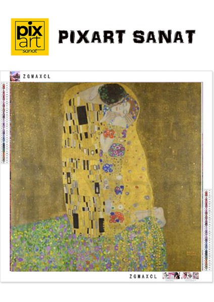 Gustav Klimt Öpücük PixArt Sanat Elmas Mozaik Tablo Diamond Türkiye 48*51