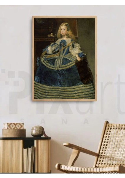 Diego Velazquez Mavi Elbiseli İnfanta Margarita Teresa PixArt Sanat Elmas Mozaik Tablo Diamond Türkiye 56*51