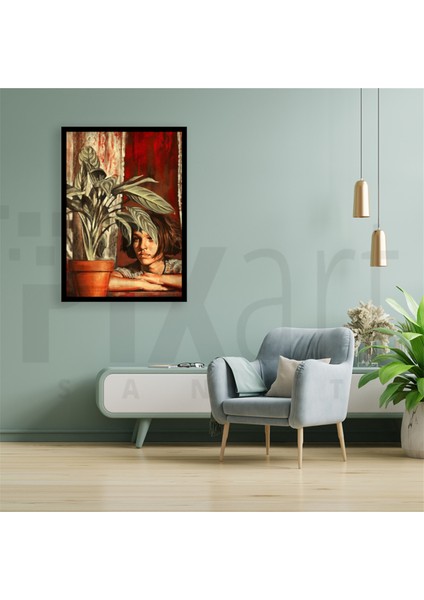 Mathilda Ve Cicegi Tablo 41 x 53 Elmas Mozaik Tablo modelleri