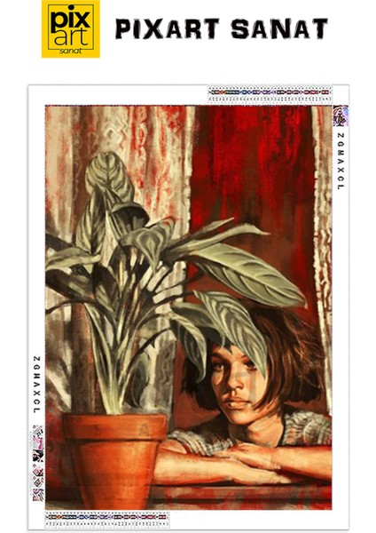 Mathilda Ve Cicegi Tablo 41 x 53 Elmas Mozaik Tablo fırsatları