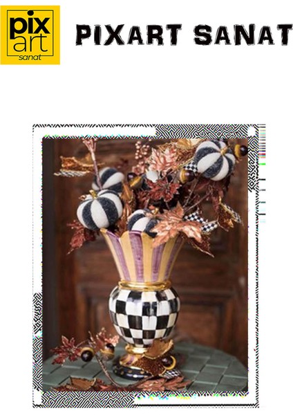 Vazo Mackenzie Pixart Sanat Elmas Mozaik Tablo Diamond Türkiye 41 x 51 cm fırsatları