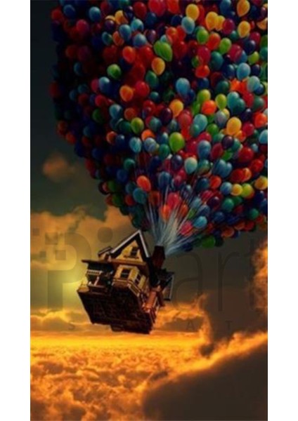 Yukarı Bak Balon Pixart Sanat Elmas Mozaik Tablo Diamond Türkiye 38 x 66 cm