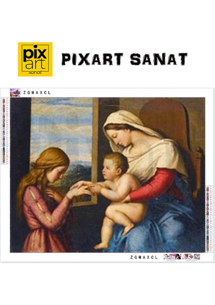Azize Katerina Pixart Sanat Elmas Mozaik Tablo Diamond Türkiye 69 x 56 cm fırsatları