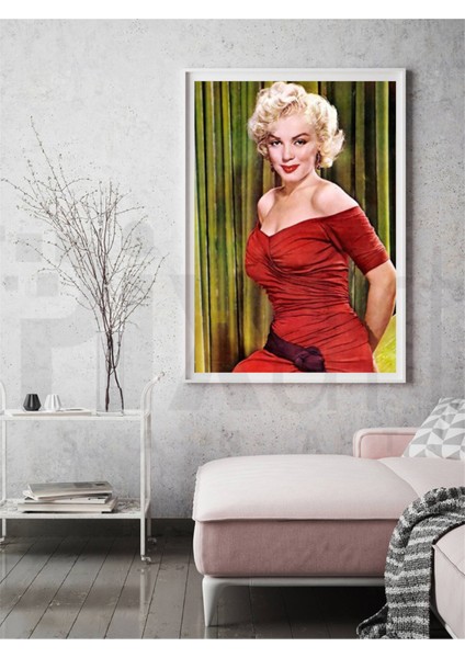 Kirmizi Elbiseli Marilyn Monroe 40 x 60 Elmas Mozaik Tablo