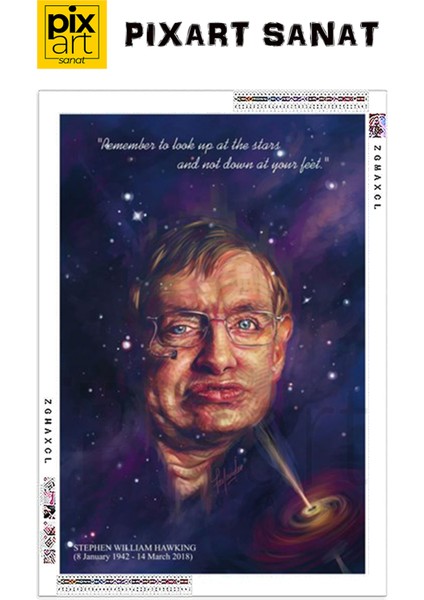 Stephen Hawking 43 x 74 Elmas Mozaik Tablo