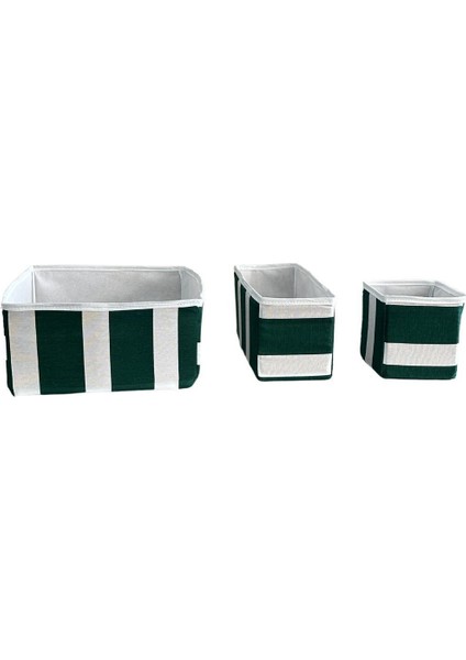 3'lü Çekmece Içi Çamaşır Düzenleyici Çocuk Odası Katlanır Saklama Kutusu Organizer Set-Yeşil Beyaz fiyatları