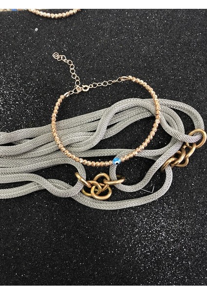 Dorika Nazarlı Gümüş Bilezik