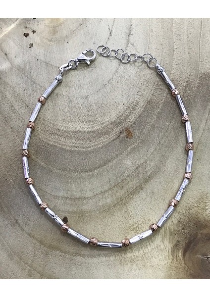 Çubuklu Dorika Toplu Gümüş Bileklik