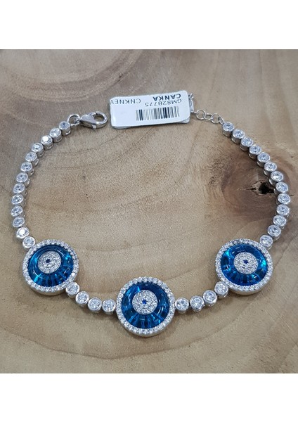 3 Lü Okyanus Gözü Gümüş Bileklik