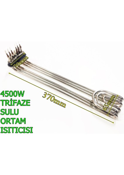 Trifaze Endüstriyel Mutfak Isıtıcı Rezistansı Ters Flanşlı 4500W