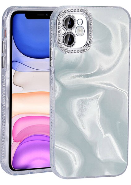 Iphone 11 Uyumlu Desenli Parlak Simli Taşlı Kamera Korumalı Kılıf