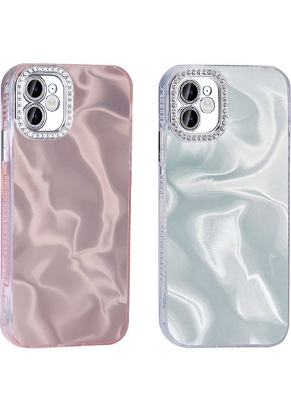 Iphone 11 Uyumlu Desenli Parlak Simli Taşlı Kamera Korumalı Kılıf