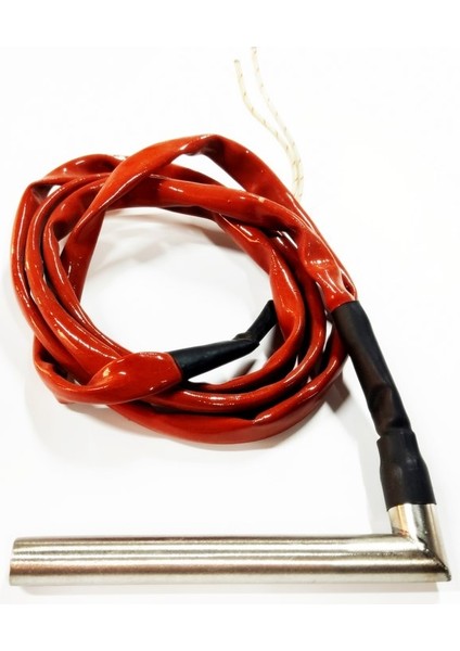 Fişek Isıtıcı Rezistans 13Cm Boy-16Mm Kalınlık-700 W-220V Dirsek- 2Mt Makar.