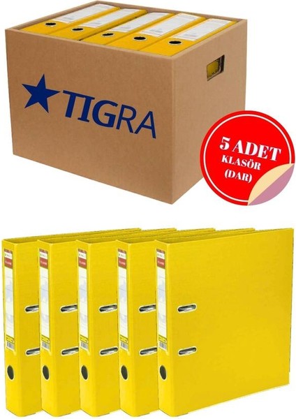 Sarı Dar Klasör Seti (5 Adet)