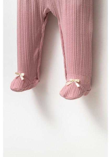 Uzun Kollu %100 Pamuk Bebe Yaka Hediyelik Kız Bebek Patikli Tulum 3-9 Ay fırsatları