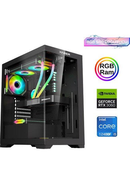 XSR835 I5 12400F 16GB Ram 512GB M.2 Nvme SSD 12GB RTX3060 Sıvı Soğutma Oyun Bilgisayarı