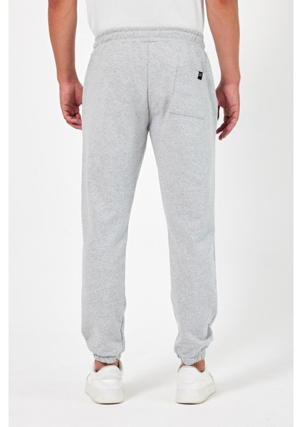 Kalın Gri Erkek Eşofman Altı Jogger Arka Cepli Lastik Paça Regular Fit Şardonsuz modelleri