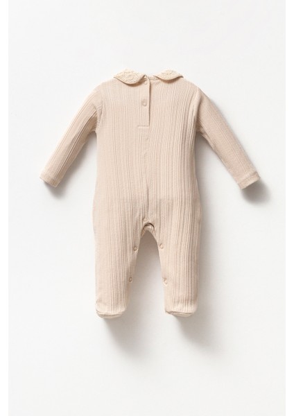 Uzun Kollu %100 Pamuk Bebe Yaka Hediyelik Kız Bebek Patikli Tulum 3-9 Ay fiyatları