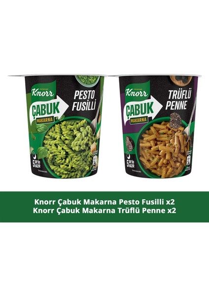 Çabuk Makarna Trüflü Penne 65G X3 + Pesto Fusilli 65G X3