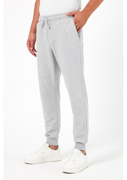 Kalın Gri Erkek Eşofman Altı Jogger Arka Cepli Paça Lastikli Regular Fit Şardonsuz fiyatları