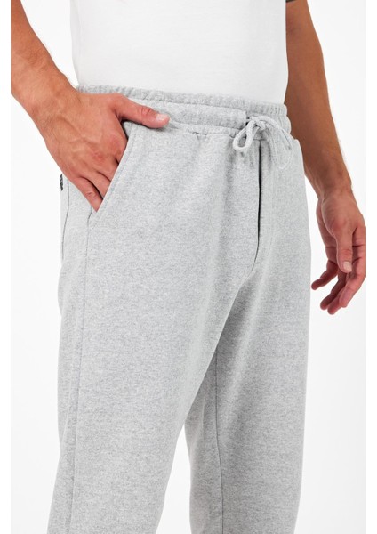 Kalın Gri Erkek Eşofman Altı Jogger Arka Cepli Paça Lastikli Regular Fit Şardonsuz fırsatları