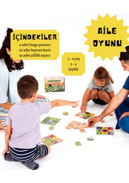 Farm Bingo – Çiftlik Temalı Çocuk Tombalası - Tombala 2-6 Yaş