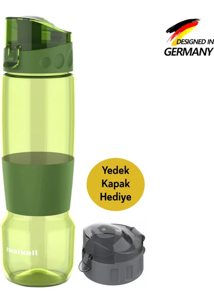 Pivot Switch Military Green Bpa Içermez 650 ml Tritan Kırılmaz Suluk-su Matarası-yedek Kapak Hediye