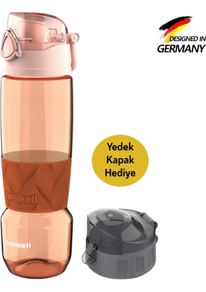 Rosso Switch Rose Bpa Içermez 650 ml Tritan Kırılmaz Suluk - Su Matarası - Yedek Kapak Hediyeli