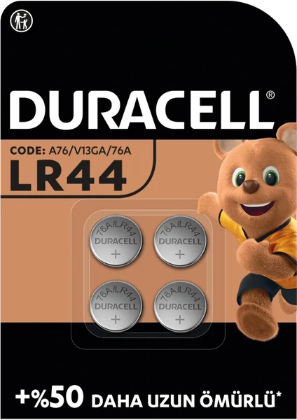 DURACELL LR44 (4’li Paket) özel alkalin pil 1,5V (A76)