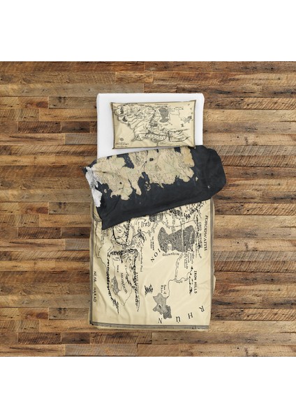 Yüzüklerin Efendisi Orta Dünya Haritası & Game Of Thrones Map Nevresim Takımı - 200 cm x 220 cm