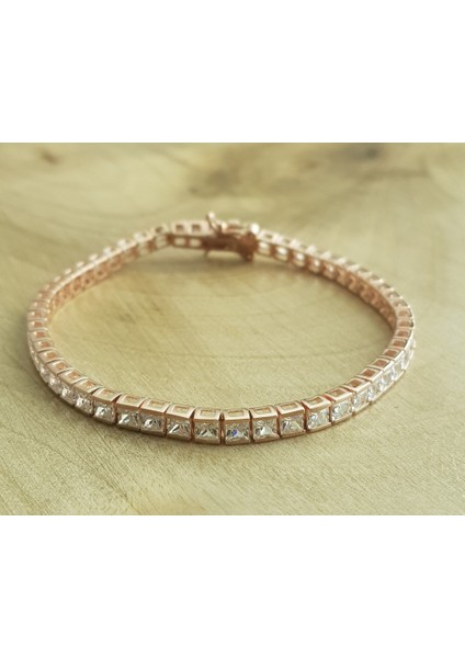 Tasarım Baget Taşlı Su Yolu Ithal Gümüş Bileklik