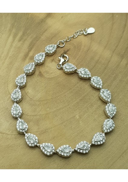 Su Damlası Modeli Gümüş Bileklik