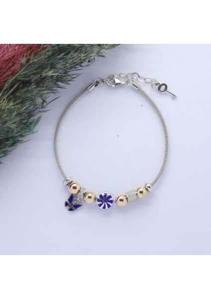 Kelebek - (Butterfly) Figürlü 925 Ayar Gümüş Charm Bileklik