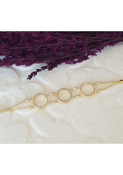 3 Lü Çeyrek Için Altın Kaplama Gümüş Bileklik