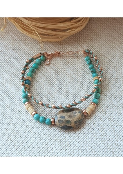 Unakit Firuze Ikili Kombin Bileklik